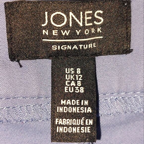 Jones New York Signature Womens Grace Ankle Cotton Stretch Pants Blue Size 8 EUC - Picture 8 of 13